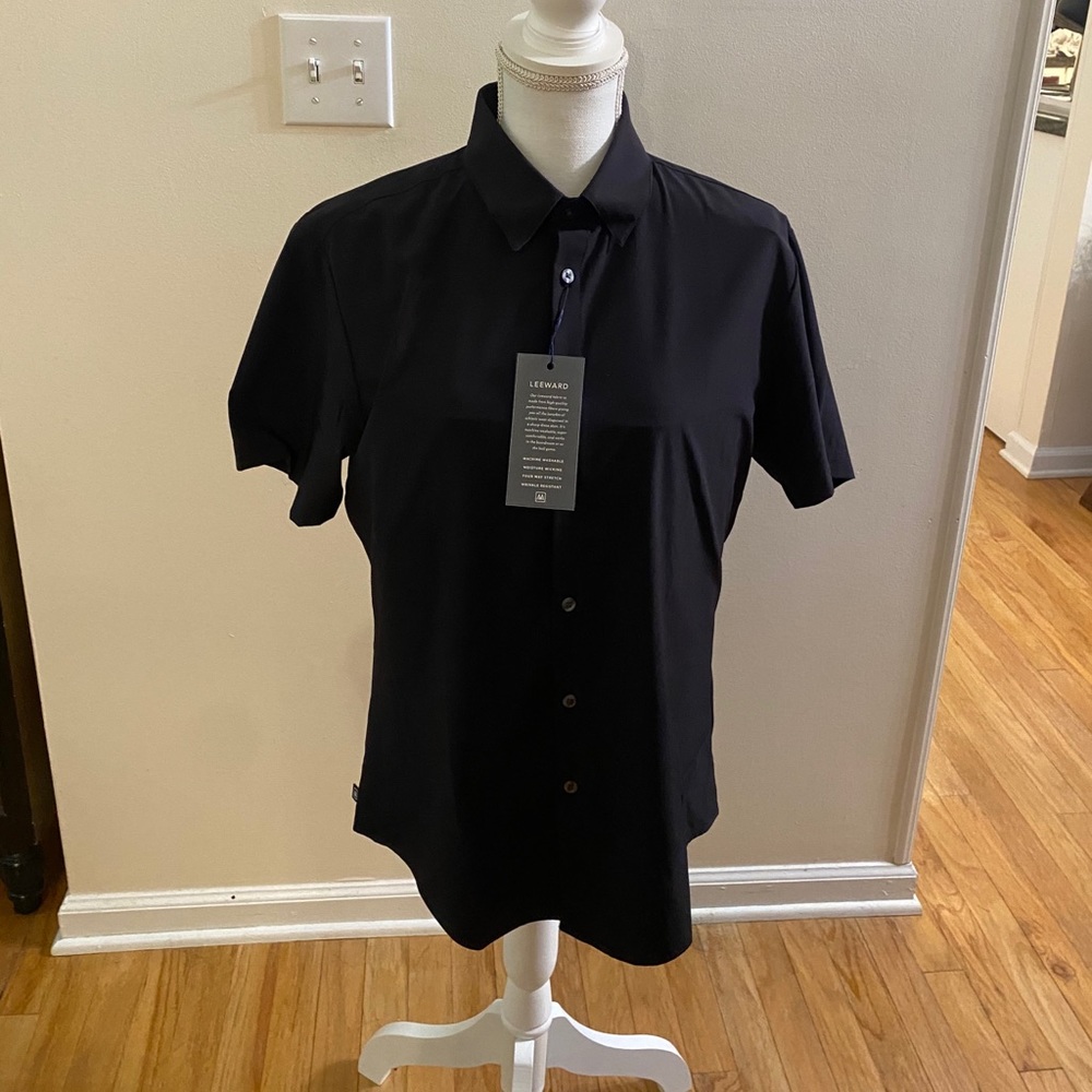 Men’s Small Dress Shirt Mizzen+Main Black